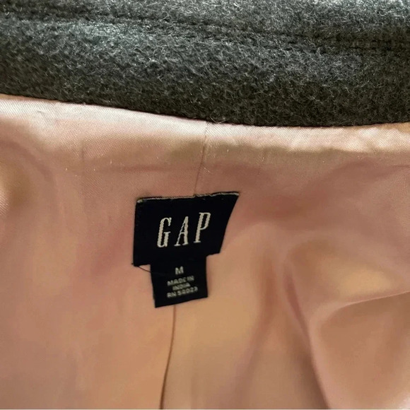 GAP Gray Wool Blend Button Down Pea Coat Women’s Medium - Picture 9 of 16